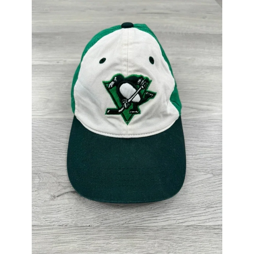 Pittsburgh Penguins Hat Cap Green Adjustable NHL Rare Sample St Patricks Day